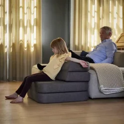 by KlipKlap - Sofa - KK 3 Fold Sofa Single - Brun m. sandfarvet knap