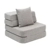 by KlipKlap - Sofa - KK 3 Fold Sofa Single Soft - Multi Grey w. Grey - Grå
