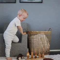 By KlipKlap børnestol - KK Kids chair - Multigrå med grå knap