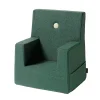 By KlipKlap børnestol - KK Kids chair - Dyb grøn med lysegrøn knap