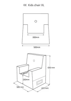 By KlipKlap børnestol XL - Brun m. sand knap - KK Kids chair