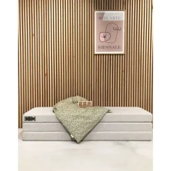 By KlipKlap madras - KK 3 fold - Beige med sandfarvet knapper