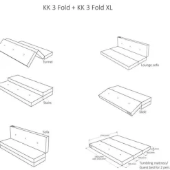 By KlipKlap madras - KK 3 fold - Beige med sandfarvet knapper