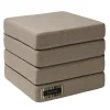 By KlipKlap madras - KK 4 fold - Sandfarvet med sand knapper