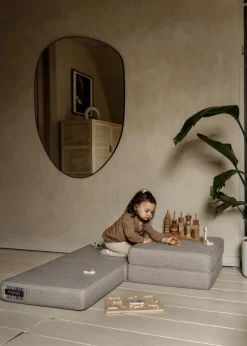By KlipKlap madras - KK 4 fold - Sandfarvet med sand knapper