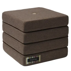 By KlipKlap madras - KK 4 fold - Brun med sand knapper
