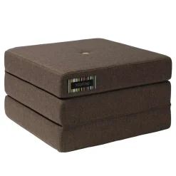 By KlipKlap madras - KK 3 fold single - Brun med sandfarvet knap