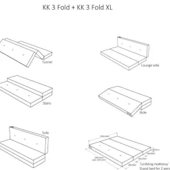 By KlipKlap madras - KK 3 fold - Multigrå med grå knapper