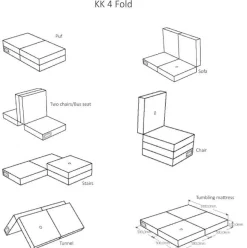 By KlipKlap madras - KK 4 fold - Multigrå med grå knap