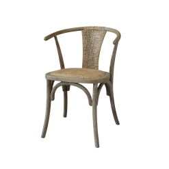 Chic Antique - Fransk spisebordsstol med flet - Natur