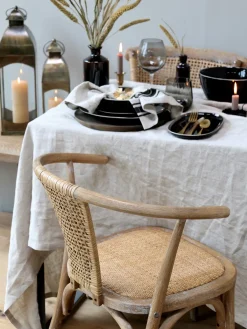 Chic Antique - Fransk spisebordsstol med flet - Natur