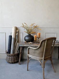 Chic Antique - Gammel fransk stol med flet - Natur