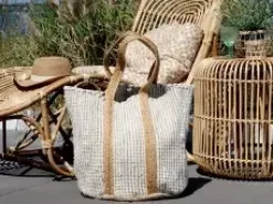 Chic Antique - Strandtaske i genbrugsgarn - 60 x 40 x 30 - Hvid