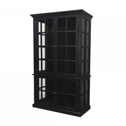 Chic Antique - Vitrineskab - Sort - H 196 x L 120 x B 40 cm