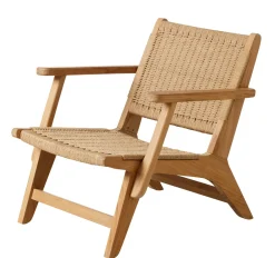 Cinas - Eya lounge stol - indendørs, teak med paperloom