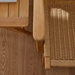 Cinas - Eya lounge stol - indendørs, teak med paperloom