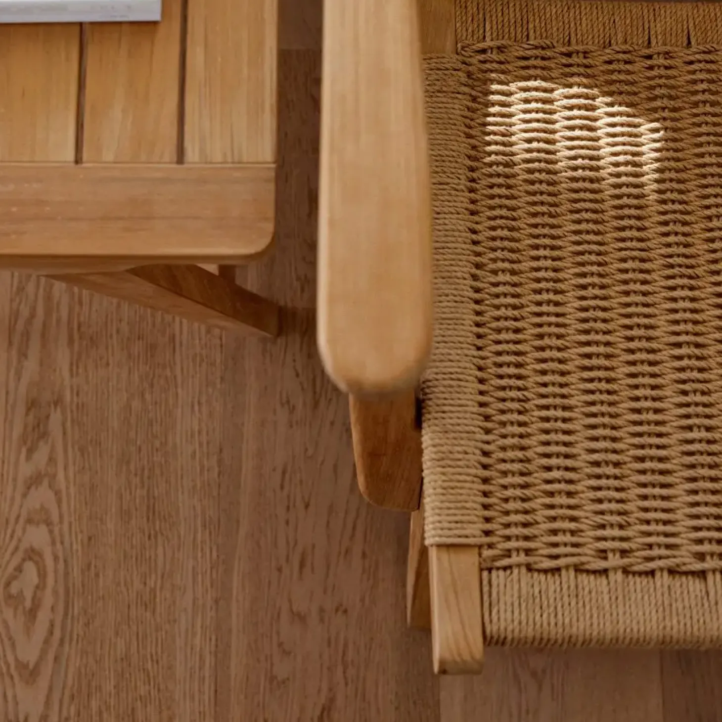 Cinas - Eya lounge stol - indendørs, teak med paperloom