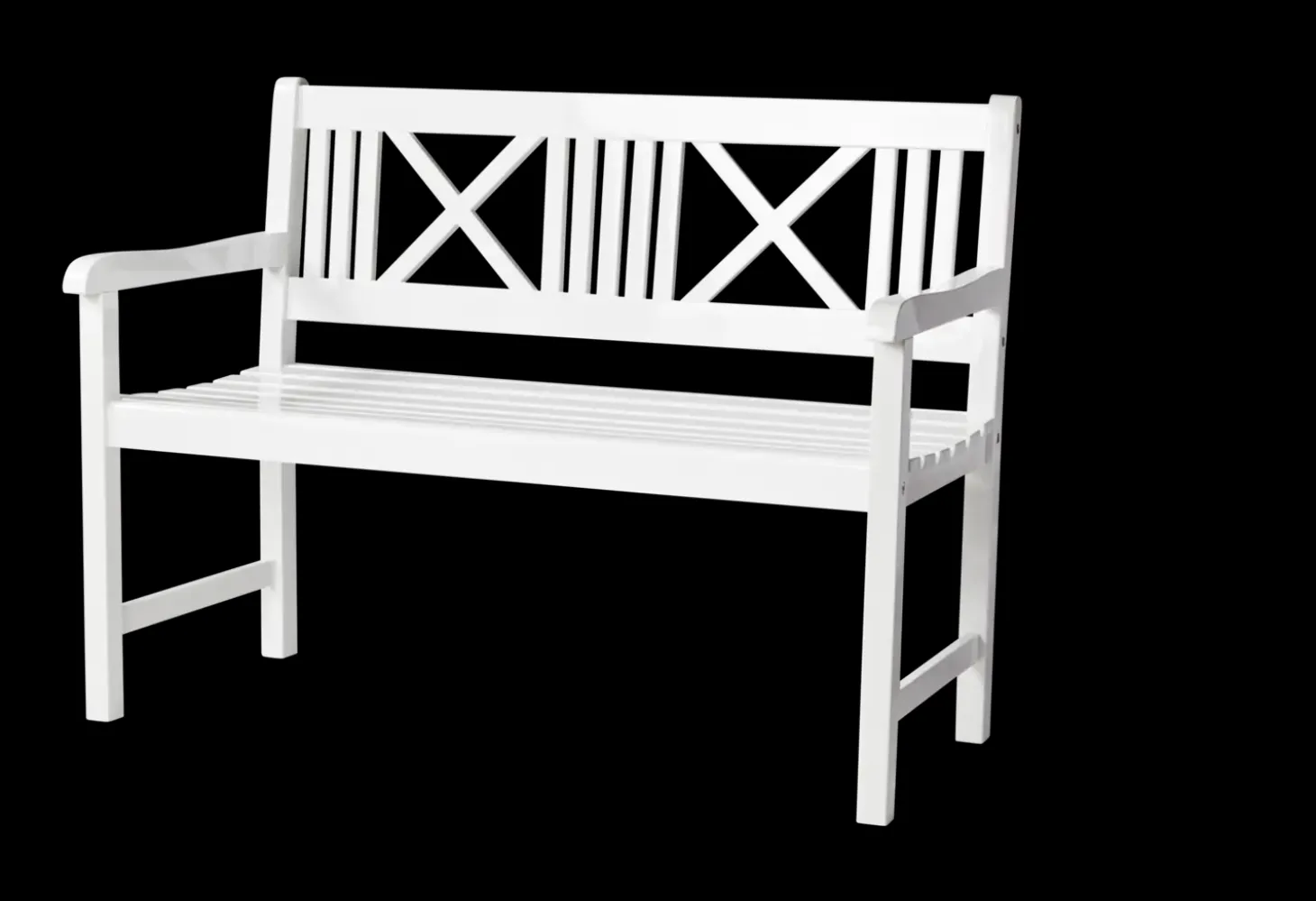 Cinas - Havebænk - Rosenborg bænk 120x59cm hvid mahogni