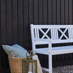 Cinas - Havebænk - Rosenborg bænk 150x59cm hvid mahogni