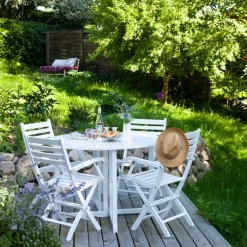 Cinas - Havebord - Butterfly bord rundt Ø110cm PU hvid