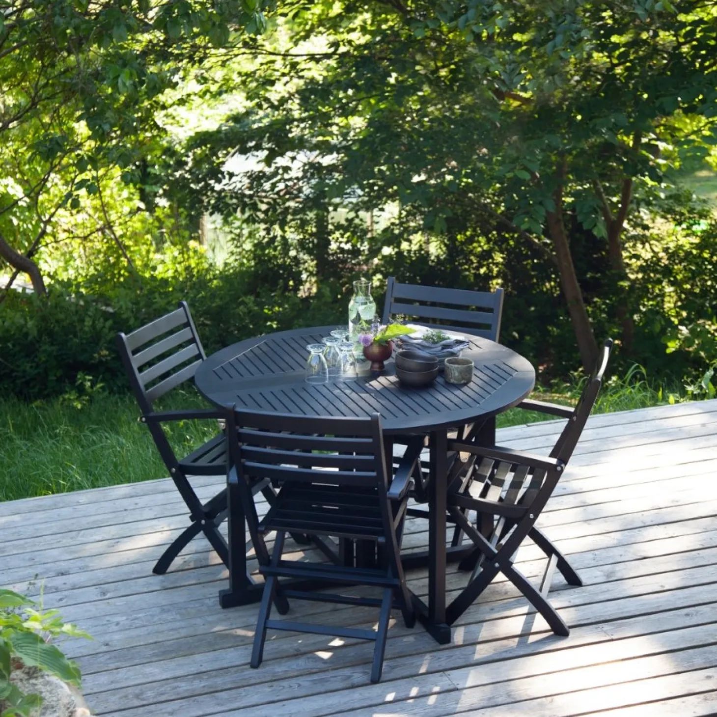 Cinas - Havebord - Butterfly rundt bord Ø110cm mat sort