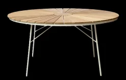 Cinas - Havebord - Ellen bord Ø150cm hvid/teak
