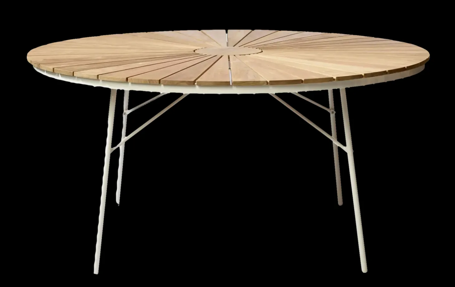 Cinas - Havebord - Ellen bord Ø150cm hvid/teak