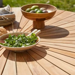 Cinas - Havebord - Ellen bord Ø150cm hvid/teak