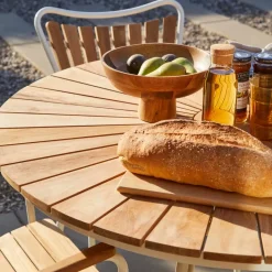 Cinas - Havebord - Ellen bord Ø110cm hvid/teak