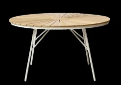 Cinas - Havebord - Ellen bord Ø130cm hvid/teak