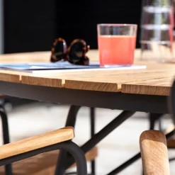 Cinas - Havebord - Ellen bord Ø110cm antracit/teak