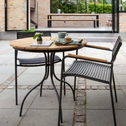 Cinas - Havebord - Ellen cafebord Ø80cm antracit/teak