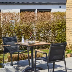 Cinas - Havebord - Mood cafébord 70x70cm antracit/teak