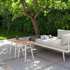 Cinas - Havebord - Rio sidebord, Sandy Grey aluminium/teak