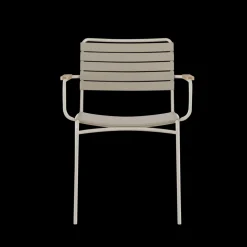 Cinas - Havestol - Matic stol, Sandy Grey aluminiums stel, med teak armlæn