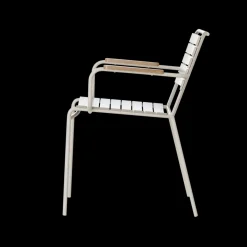 Cinas - Havestol - Matic stol, Sandy Grey aluminiums stel, med teak armlæn