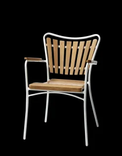 Cinas - Havstol - Ellen stol hvid aluminium og teak