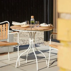 Cinas - Havstol - Ellen stol hvid aluminium og teak