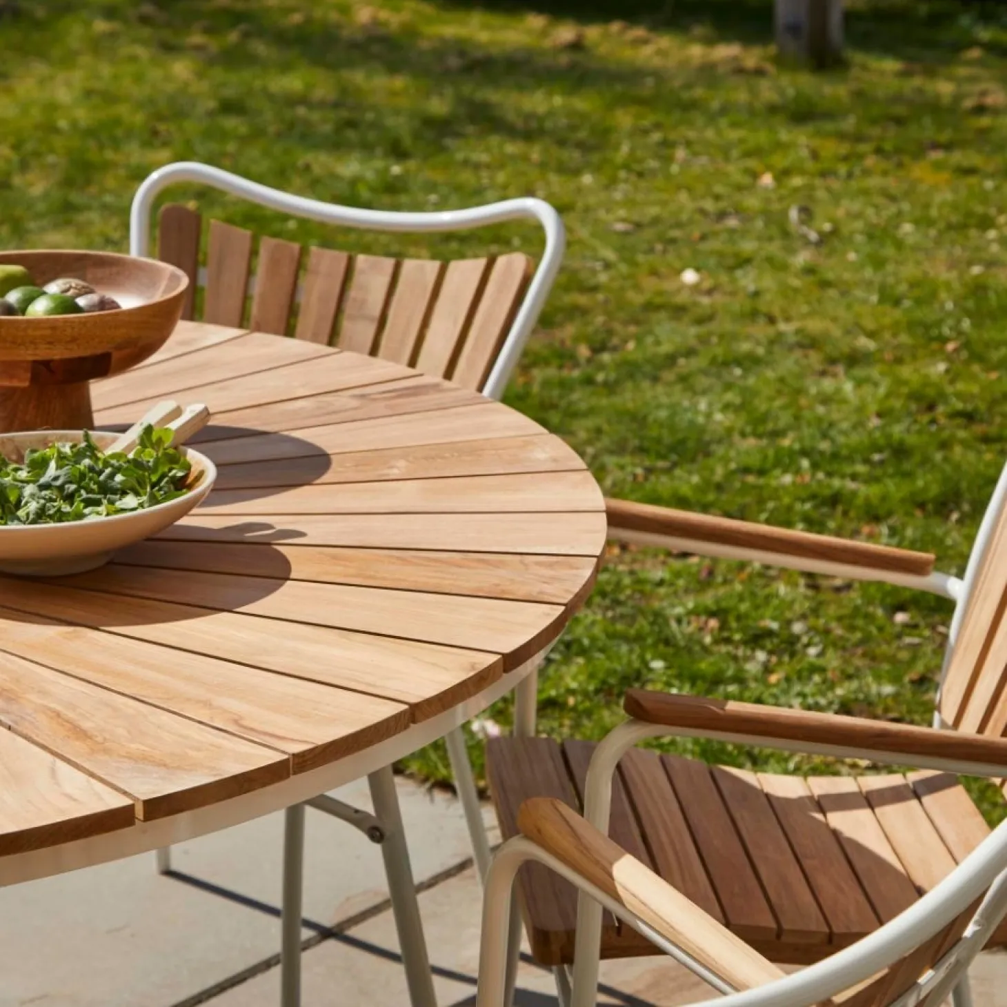 Cinas - Havstol - Ellen stol hvid aluminium og teak