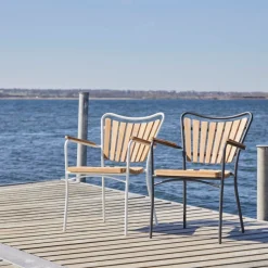 Cinas - Havstol - Ellen stol hvid aluminium og teak