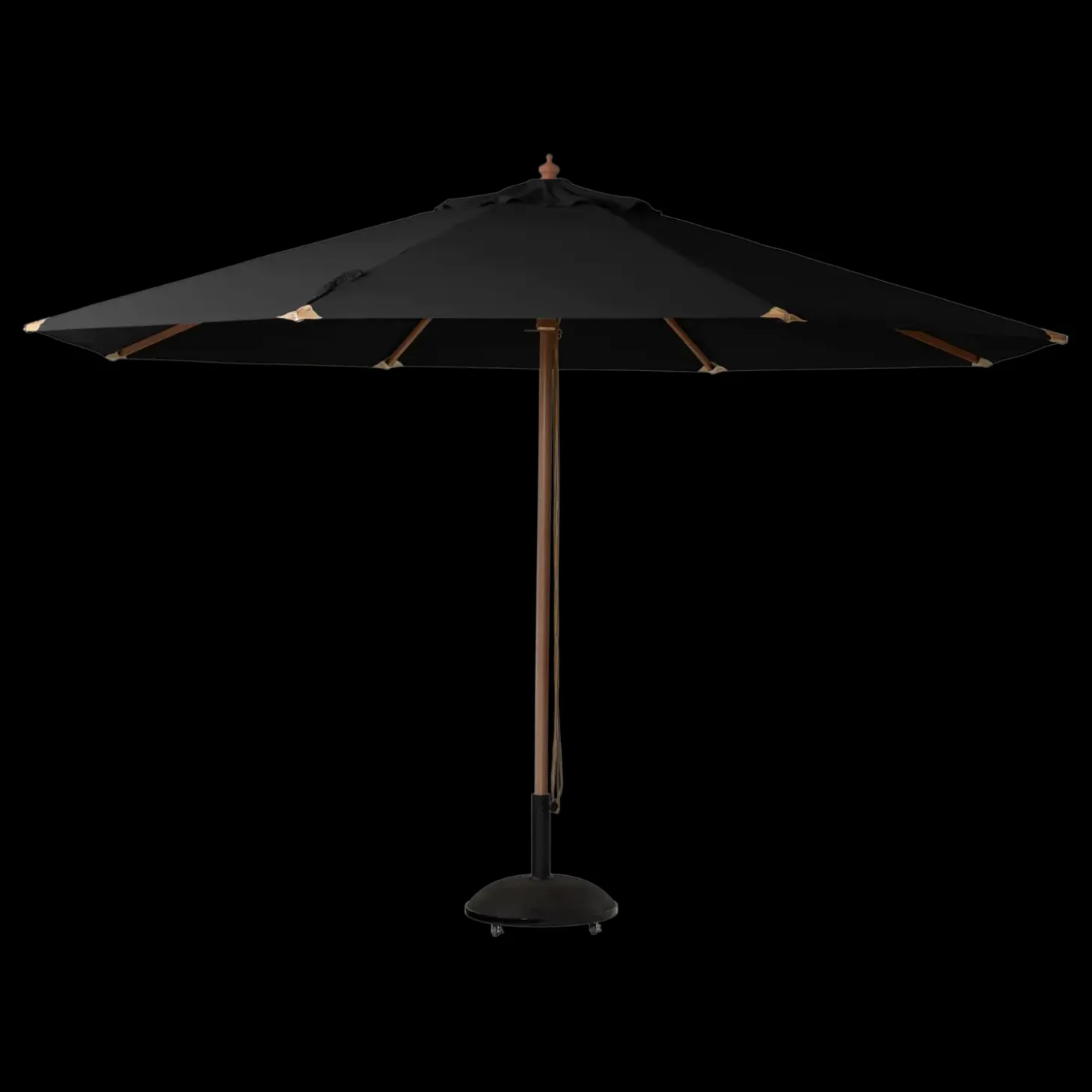 Cinas - Lizzano Parasol Ø4m Sort olefin dug