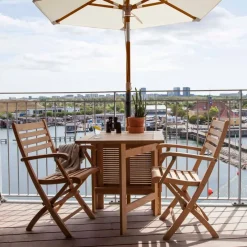 Cinas - Parasol (balkon) Ø1,8m off white polyester dug