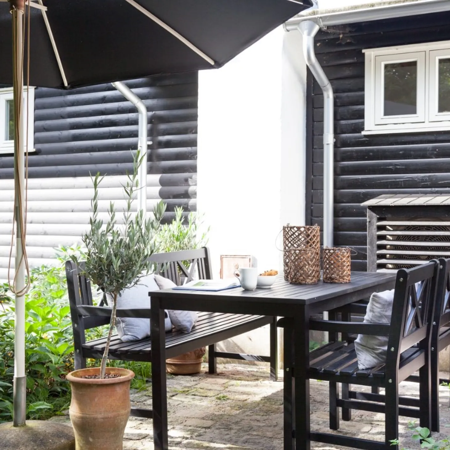 Cinas - Pomino Parasol Ø3,3m Sort olefin dug