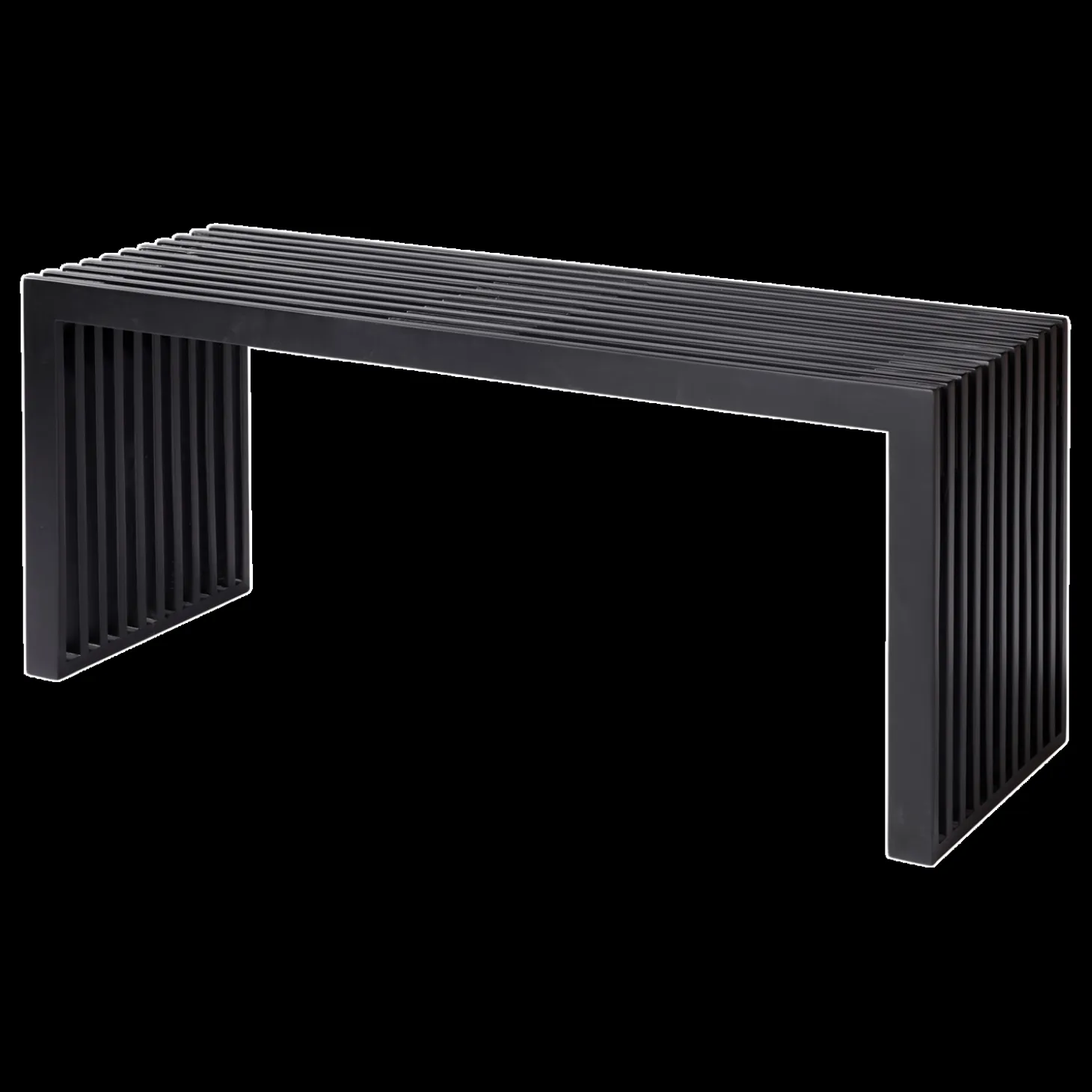 Cinas - Rib bænk 104x35cm mahogni mat sort