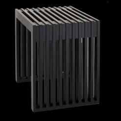 Cinas - Rib skammel 45x35cm mahogni mat sort
