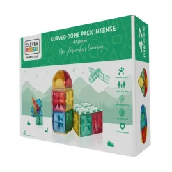 Cleverclixx - Magnetlegetøj - Curved Dome Pack Intense - 47 dele