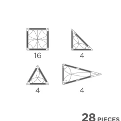 Cleverclixx - Magnetlegetøj - Mini Tiles Pack Intense - 28 dele