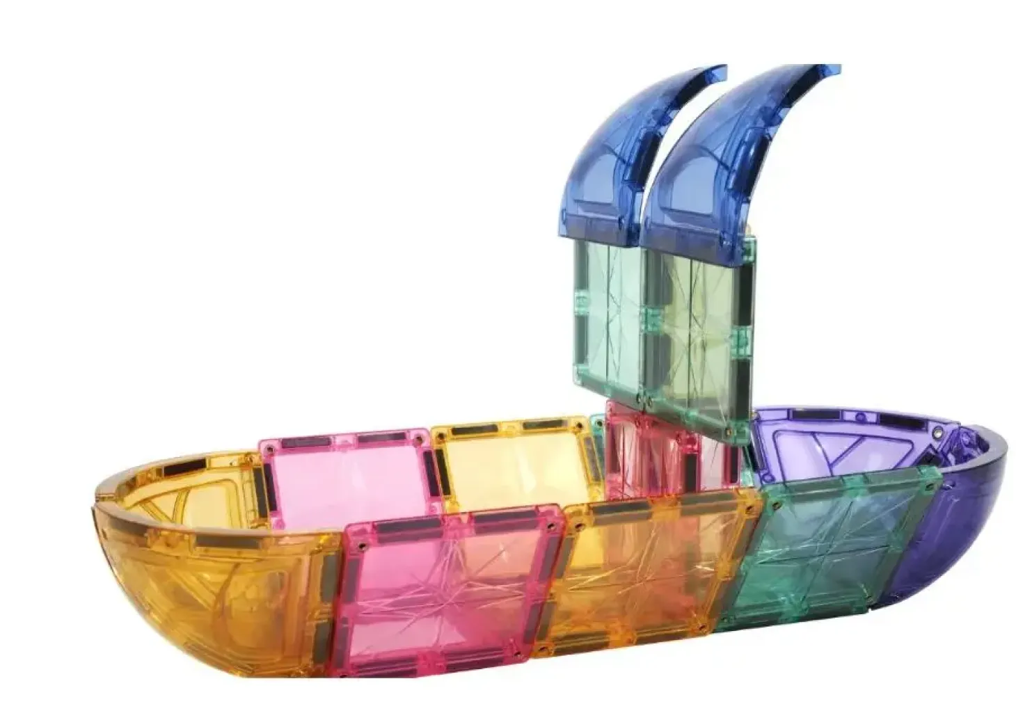 Cleverclixx - Magnetlegetøj - Small Curved Pack Pastel - 34 dele