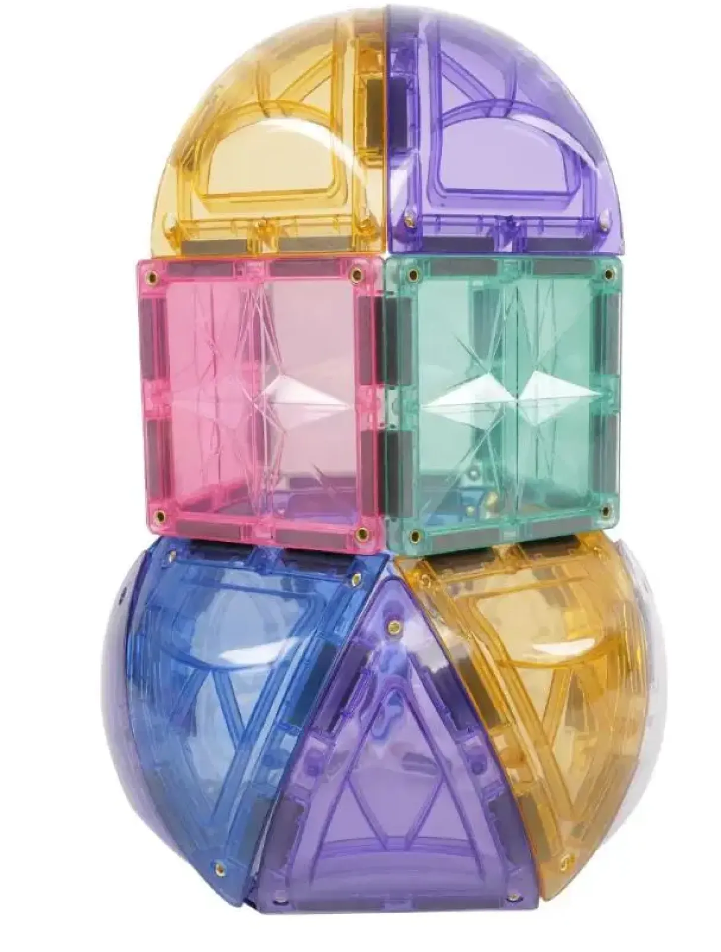Cleverclixx - Magnetlegetøj - Small Curved Pack Pastel - 34 dele