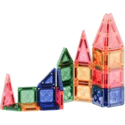 Cleverclixx - Magnetlegetøj - Mini Tiles Pack Pastel - 28 dele